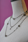 LABRADORITE AND CRYSTALS CHAIN LONG NECKLACE