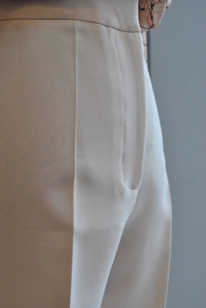 CREAM COLOR HIGH WAISTED FLAIR STYLE PANTS