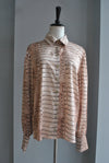 BEIGE ULTRA THIN HIGH NECK TOP WITH LONG SLEEVES