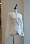 DOUBLE GOLD BUTTONS WHITE JACKET