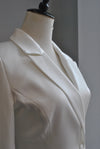 WHITE DOUBLE BREASTED JACKET DRESS