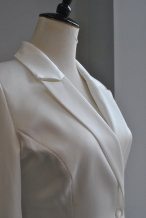 WHITE DOUBLE BREASTED JACKET DRESS