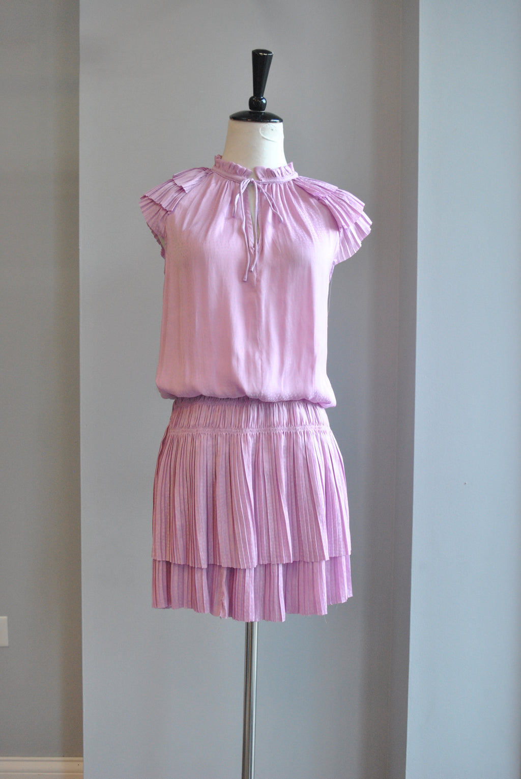 LAVENDER TUNIC STYLE DRESS WITH ELASTIC WAIST