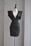 BLACK MINI PARTY DRESS WITH STATEMENT SLEEVES