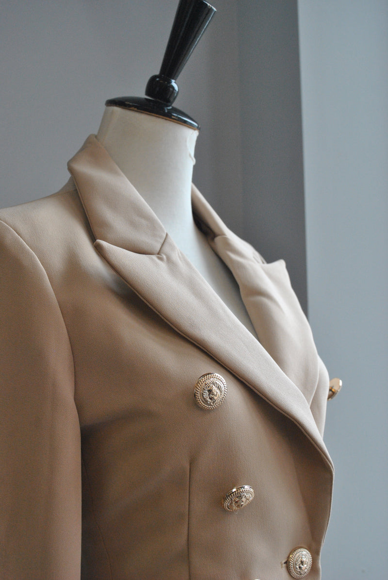 LIGHT CARAMEL DOUBLE BREASTED BLAZER