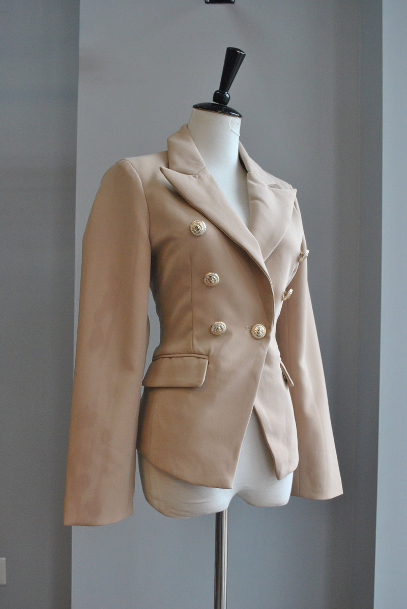 LIGHT CARAMEL DOUBLE BREASTED BLAZER