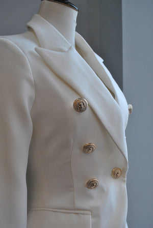 WHITE DOUBLE BREASTED BLAZER