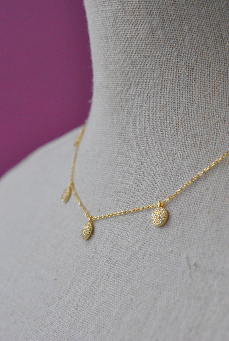 GOLD CHAIN WITH RHINESTONE DROPS