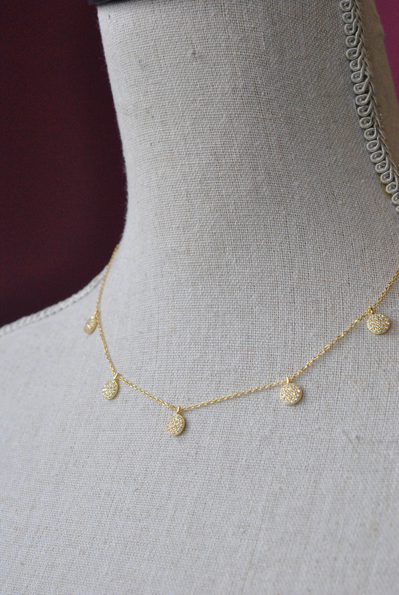 GOLD CHAIN WITH RHINESTONE DROPS