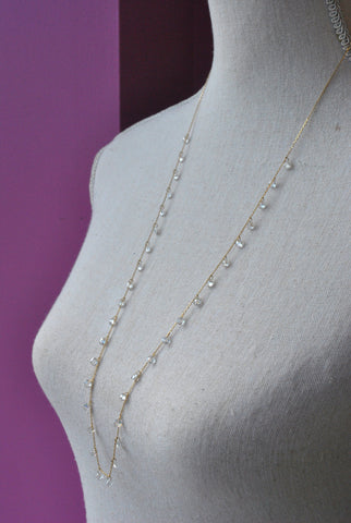 JUMBO FRESHWATER PEARLS WITH SWAROVSKI CRYSTALS AND RHINESTONES CLASP ASYMMETRIC NECKLACE