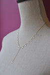 GOLD DELICATE DROP NECKLACE WITH CRYSTAL CHARMS