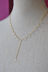 GOLD DELICATE DROP NECKLACE WITH CRYSTAL CHARMS