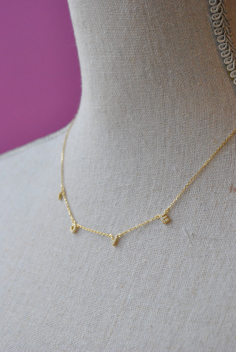 GOLD DELICATE "LOVE" CHARM NECKLACE