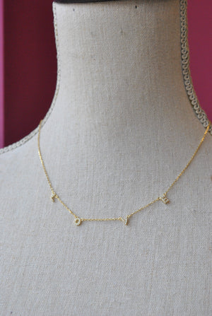 GOLD DELICATE "LOVE" CHARM NECKLACE