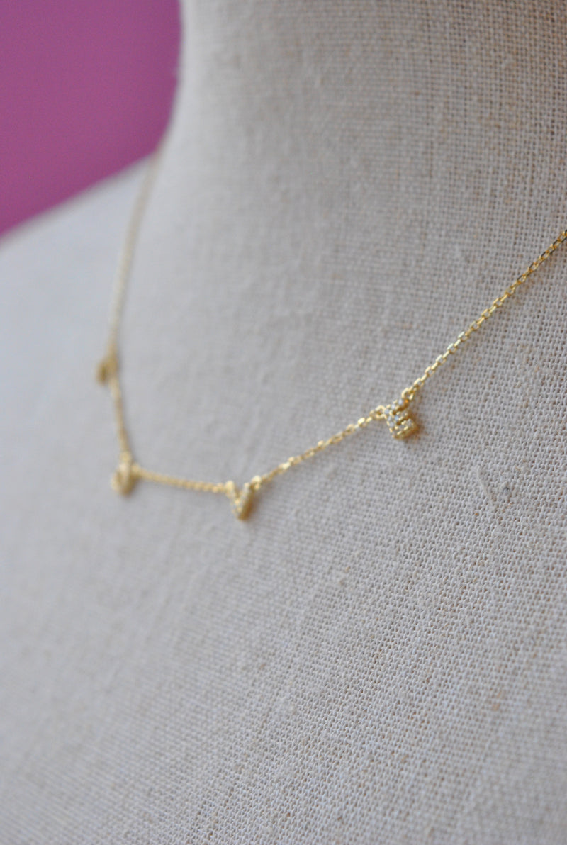 GOLD DELICATE "LOVE" CHARM NECKLACE