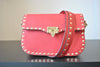 RED CROSSBODY BAB WITH GOLD STUDS
