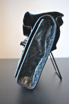 BLACK FAUX LEATHER CROSSBODY / CLUTCH BAG WITH STUDS