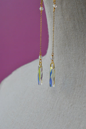 SWAROVSKI CRYSTALS LONG CHAIN EARRINGS