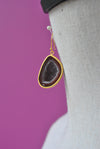 FASHION COLLECTION - BLACK TASSEL GOLD STATEMENT EARRINGS