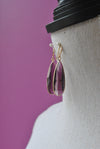 AMETHYST TEARDROP EARRINGS ON GOLD