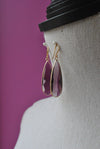 AMETHYST TEARDROP EARRINGS ON GOLD