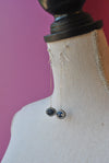 LAPIS AND SWAROVSKI CRYSTALS SILVER CHAIN LONG EARRINGS