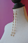 FASHION JEWELRY - CLEAR CRYSTALS ON GOLD LONG STATEMENT EARRINSG