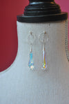 CLEAR AB CUT SWAROVSKI CRYSTALS STATEMENT EARRINGS