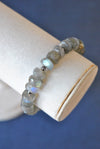 LABRADORITE AND GUNMETAL RHINESTONES CHARM BRACELET