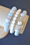 MINT AMAZONITE AND WHITE ONYX STRETCHY BRACELETS