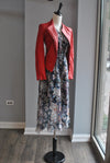 BLUE FLOWER FLOWY DRESS WITH A STATEMENT SLEEVES