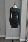 EMERALD GREEN VELVET MINI DRESS WITH OPEN BACK