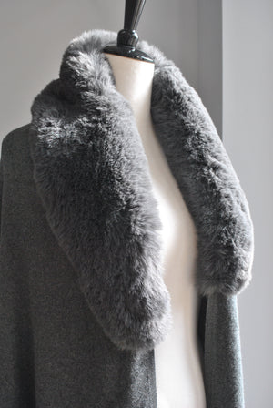 GREY POM POM CAPE