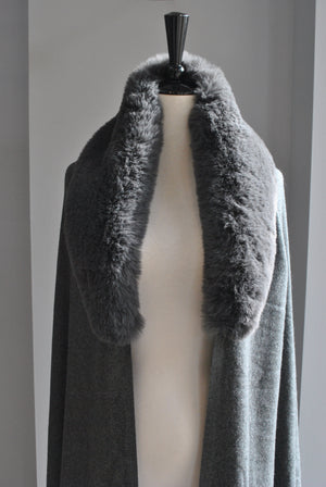 GREY POM POM CAPE