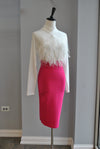 MAGENTA BANDAGE PENCIL SKIRT