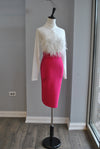 MAGENTA BANDAGE PENCIL SKIRT