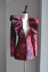 NAVY AND RED STATEMENT JACKET AND CROPPED PANTS SET