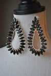 FASHION COLLECTION - BLACK TASSEL AND A PEARL LONG EARRINGS