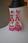 FASHION COLLECTION - MAGENTA CRYSTALS STATEMENT EARRINGS