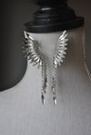 FASHION COLLECTION - WHITE CRYSTALS WINGS EARRINGS