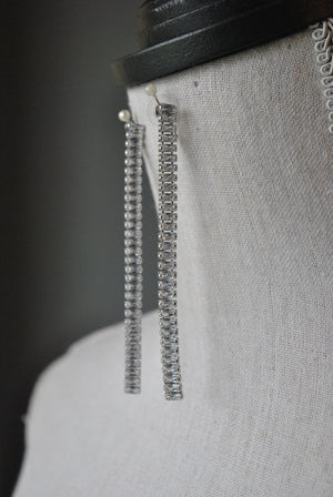 FASHION COLLECTION - CLEAR CRYSTALS LONG EARRINGS