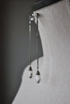 FASHION COLLECTION - CRYSTAL CLEAR ON GUNMEATL DROP EARRINGS