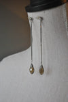 FASHION COLLECTION - SMOKY CRYSTALS LONG DROP EARRINGS