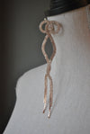 FASHION COLLECTION - ROSE GOLD CRYSTALS LONG STATEMENT EARRINGS