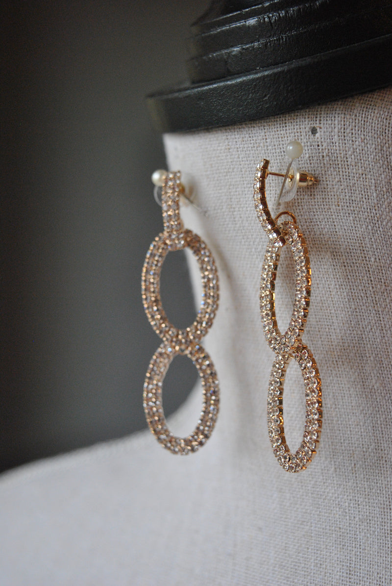 FASHION COLLECTION - GOLD RHINESTONES EARRINGS