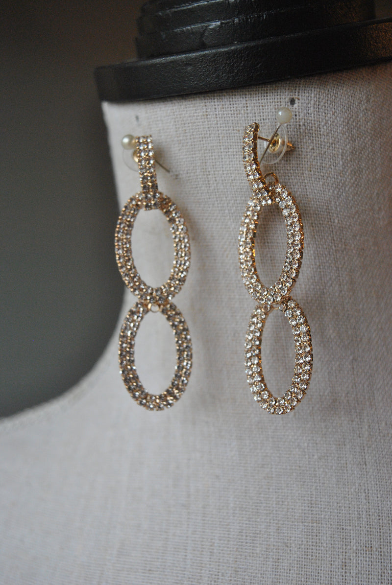 FASHION COLLECTION - GOLD RHINESTONES EARRINGS