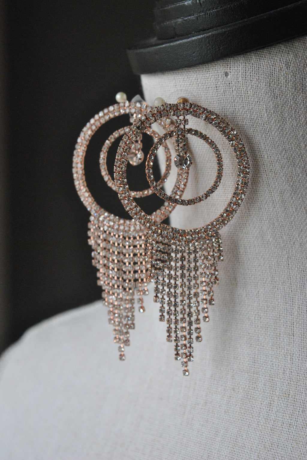 FASHION COLLECTION - ROSE GOLD RHINESTONES EARRINGS