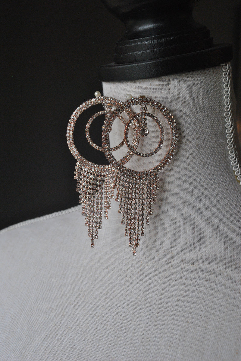 FASHION COLLECTION - ROSE GOLD RHINESTONES EARRINGS