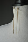 FASHION JEWELRY - GOLD SNAKE LONG DELICATE EARRINGS