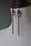 FASHION COLLECTION - SILVER CHAIN TASSLE EARRINGS